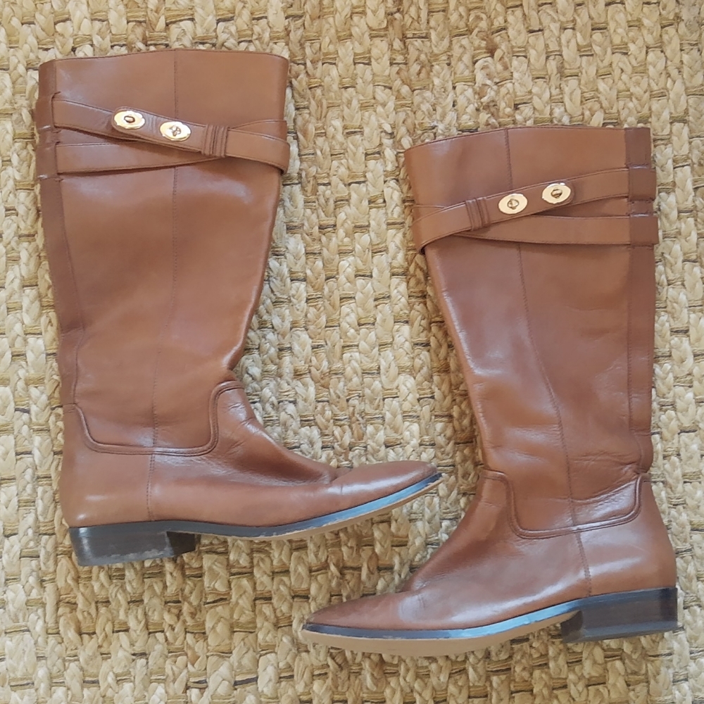 Brown Leather Coach Boots